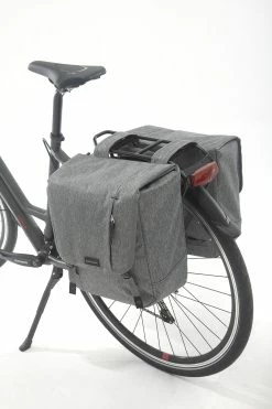 Double Sacoche Vélo New Looxs Nova - 32 Litres -Vélos Urbains/Loisirs Soldes 8714827989487 525337 nova double grey bike 1