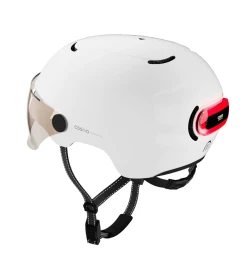 Cosmo Connected Casque Visière + Lumière Cosmo Fusion Pure -Vélos Urbains/Loisirs Soldes casque velo avec visiere lumiere amovible cosmo fusion pure