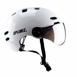 Casque Vélo Urbain à Visière (écran Fumé) 0380 Optimiz -Vélos Urbains/Loisirs Soldes casque velo urbain a visiere pas cher blanc optimiz