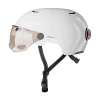 Cosmo Connected Casque Visière + Lumière Cosmo Fusion Pure -Vélos Urbains/Loisirs Soldes casque visiere avec lumiere integree blanc cosmo fusion pure