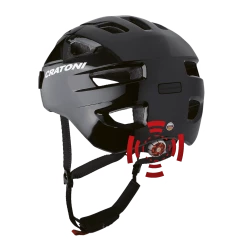 Casque Cratoni C-Swift Urban -Vélos Urbains/Loisirs Soldes helm c swift black glossy rueckansicht mit licht