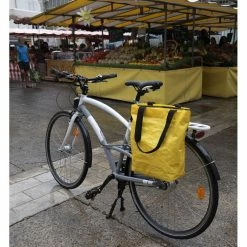 HAPO-G Sacoche Arrière Vélo Cabas Fixation Porte-bagages -Vélos Urbains/Loisirs Soldes sacoche arriere pp recycle fixation porte bagages jaune 3
