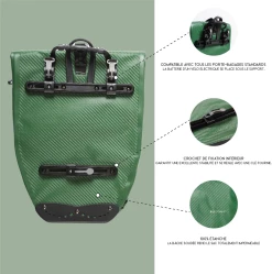 Badawin Sacoche Pour Vélo 25L (verte Ou Bleue) -Vélos Urbains/Loisirs Soldes sacoche pour velo etanche bache soudee verte